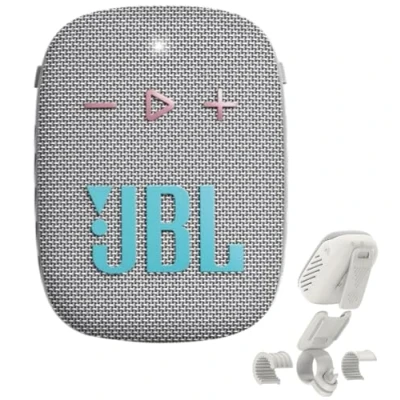 Abbildung von JBL Wind 3S Tragbarer Mini Bluetooth Lautsprecher hellgrau (5 W, Wasserdicht mit Clip für Sport)