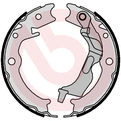 Abbildung von BREMBO S 10 520 Handbremsbeläge mit Handbremshebel PORSCHE: Panamera, Boxster, 911 Coupe, CHEVROLET: Nubira Kombi, Lacetti Schrägheck, Epica Limousine