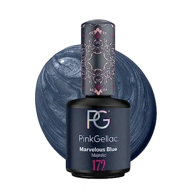 Abbildung von Pink Gellac UV Gel Nagellack 172 Marvelous Blue 15 ml Shellac Rot Einfache Anwendung Lack Nagel für 14 Tage schöne Nägel Made in Holland
