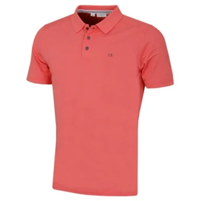 Abbildung von Calvin Klein Herren Campus 3 Knopf Kragen Polo Hemd Pfirsich M