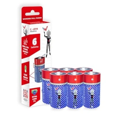 Abbildung von W Onder Full Energy Alkaline C/LR14 Batterien mit Langer Lebensdauer Packung 6 ideal für Alltagsgeräte.