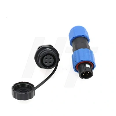 Abbildung von HangTon SD13 4 Pin Kunststoff Stecker Panel Sockel, Luftfahrt Runde Wasserdichte IP68 Weiblich für Outdoor Power System