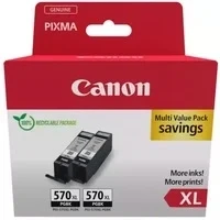Abbildung von Canon PGI 570 XL Twin Vorteilspack 2 Tintenpatronen größere Reichweite (2X Schwarz XL) Original [Umweltfreundliche Recycle Kartonverpackung 2024 mit Diebstahl Sicherungsetikett]