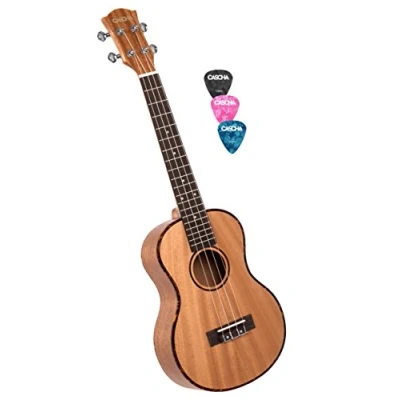 Abbildung von Cascha Tenor Ukulele Set Kinder Erwachsene I Starter Kit 3 Plektren Mahagoni 21 Zoll Premium Kleine Hawaii Gitarre für Anfänger Fortgeschrittene