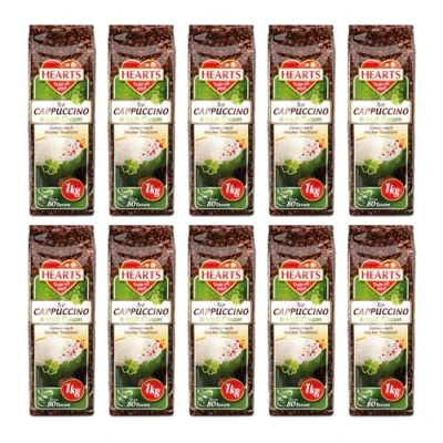 Abbildung von HEARTS Cappuccino Irish Cream 10 x 1kg Genuss nach irischer Tradition Vorratspackung Leicht löslich, Instant Kaffeepulver Reicht für 800 Tassen