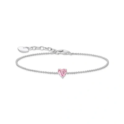 Abbildung von THOMAS SABO Armband mit großem Herz Anhänger, A2157 051 14 L19V, 9 Zirkonia (synth)