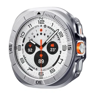 Abbildung von Spigen Bezel Tune Pro Entwickelt für Samsung Galaxy Watch Ultra 47mm (2024) Hülle mit Lünette Ring Silber