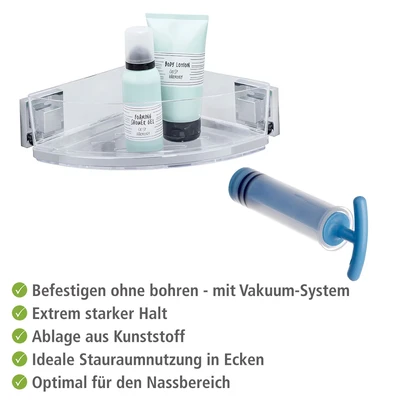 Abbildung von WENKO Eckregal &quot;Vacuum Loc Quadro&quot;, 1 Etage