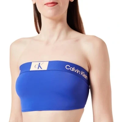 Abbildung von Calvin Klein Swimwear Longline Bandeau Bikinitop, Damen, Größe: XS, Midnight lagoon