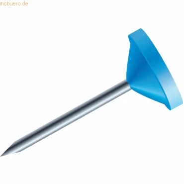 Abbildung von Exacompta 14502E 100er Pack Flachkopfnadeln Ø5mm Spitzenläge 8 mm robust und praktisch hellblau