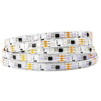 Abbildung von BTF LIGHTING WS2811 RGB adressierbare Traum Farbe LED Streifen 5m 60LEDs/m 20Pixels/m 300LEDs 100pixels IP65 Spritzwassergeschützt Weiß PCB Flexibel DC12V Lauflicht Effekt für Heimdekoration