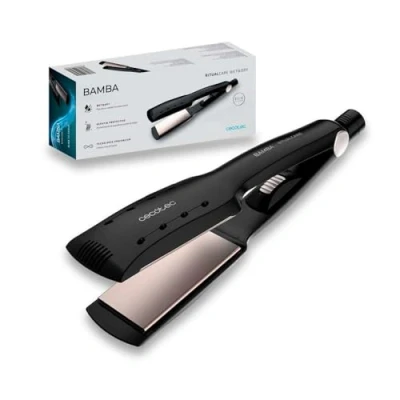 Abbildung von Cecotec RitualCare Wet &amp; Dry Haarglätter mit breiten Platten, Bambus, 55 W, Keratin und Arganölbeschichtung, 210 C, nasses trockenes Haar, XL 3D Kabel 3 m