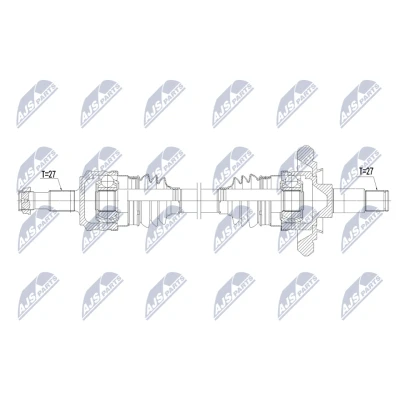Abbildung von NTY NPW ME 217 Antriebswelle Hinterachse links 798mm Automatikgetriebe