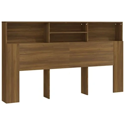 Abbildung von vidaXL Kopfteil mit Ablagen Regal Wand Bücherregal Betthaupt Bettkopfteil Schlafzimmer Braun Eichen Optik 180x19x103,5cm