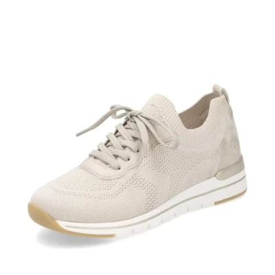 Abbildung von Remonte Damen Low Top Sneaker R6712, Frauen Halbschuhe,lose Einlage,Turnschuhe,Laufschuhe,schnürschuhe,schnürer,Plateausohle,beige (60),43 EU
