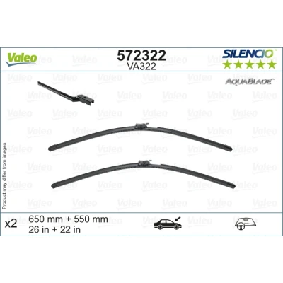Abbildung von Scheibenwischer Valeo 572322 vorne Flachbalkenwischblatt Top Lock unbeheizt MERCEDES BENZ: SL Cabrio