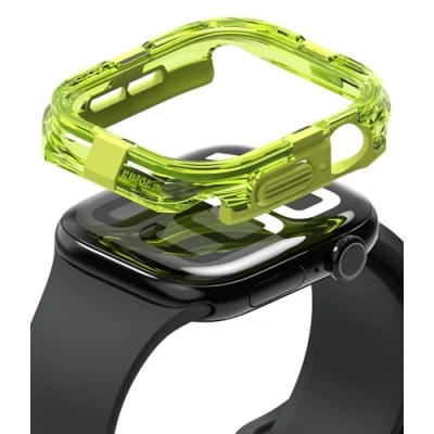 Abbildung von Ringke Fusion Bumper Kompatibel mit Apple Watch 10 46mm Schutzhülle, [Doppelschichtiger] Robuster Rahmenschutz Transparente Farbe Hülle Neon Green