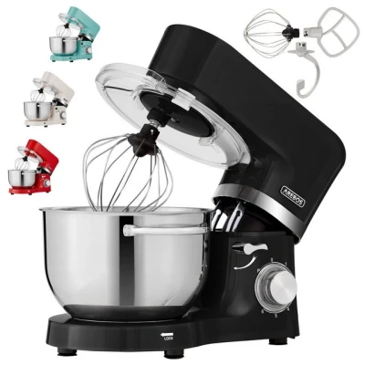 Abbildung von Arebos Küchenmaschine 1500W, Knetmaschine mit 2x Edelstahl Rührschüsseln, Geräuscharm, 1500 W, 5,50 l Schüssel