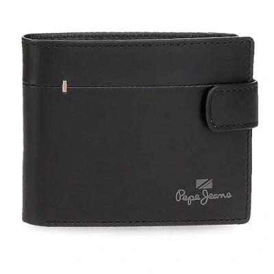Abbildung von Pepe Jeans Staple Horizontal Wallet mit Klickverschluss, Einheitsgröße, schwarz/weiß, Horizontale Geldbörse Klickverschluss