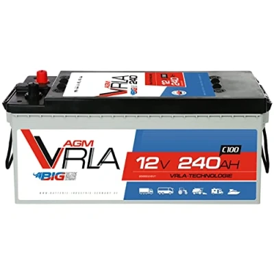 Abbildung von BIG AGM 240Ah C100 12V Solar Batterie Versorgung Mover Caravan Boot statt 220Ah 230Ah
