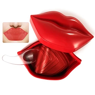 Abbildung von 20 Stück Cherry Lip Mask, Collagen Feuchtigkeitsspendende Lippenmaske, Anti Aging, Peeling, Feuchtigkeitsspendend, Geeignet für trockene und rissige Lippen