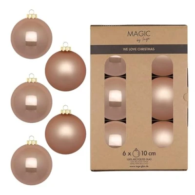 Abbildung von MAGIC by Inge Weihnachtsbaumkugel, Weihnachtskugeln Glas 10cm 6 Stück Golden Sesame