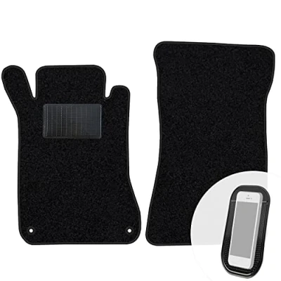 Abbildung von moto MOLTICO Vorne Fußmatten Auto Velours Autoteppiche Schwarz Automatten Set 2 teilig passend für Mercedes Benz C Klasse W203 Coupe 2001 2008