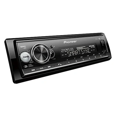 Abbildung von Pioneer MVH S520DAB AN inklusive DAB Antenne, 1 DIN Autoradio mit DAB+, rot, deutsche Menüführung, Bluetooth, US, AUX Eingang, iPod/iPhone Direktsteuerung, Freisprecheinrichtung, Smart Sync