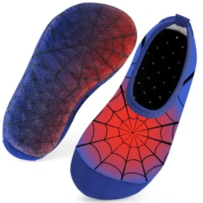 Abbildung von Kinder Badeschuhe Schwimmschuhe Wasserschuhe Jungen Baby Strandschuhe Aquaschuhe Schnell Trocknend für Beach Pool(Cobweb Rot28/29)