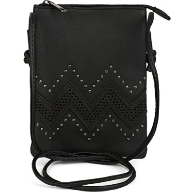 Abbildung von styleBREAKER Mini Bag (1 tlg), Umhängetasche mit ZickZack Cutout und Nieten