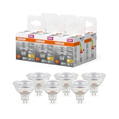 Abbildung von OSRAM Star Reflektor LED Lampe für GU5.3 Sockel, klares Glas ,Warmweiß (2700K), 345 Lumen, Ersatz herkömmliche 35W Leuchtmittel, nicht dimmbar, 6 er Pack