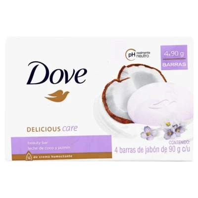 Abbildung von DOVE Seife Kokos und Jasmin Blütenblätter 4 x 90 Gramm