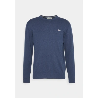 Abbildung von GANT Classic C NECK Strickpullover, Herren, Größe: Small, Dark blue melange