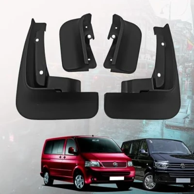 Abbildung von 4 Stück Schmutzfänger Für VW T5/T6/T7 Multivan Carvelle 2008 2020, Auto Spritzschutz, kein Bohren Löchern erforderlich