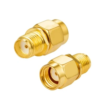 Abbildung von Vecys SMA RP Adapter Buchse zu Stecker RF Coaxial Coax Straight Vergoldet für WLAN Antenne Router 2G 3G 4G Drahtloses Netzwerk (2 Stück)…