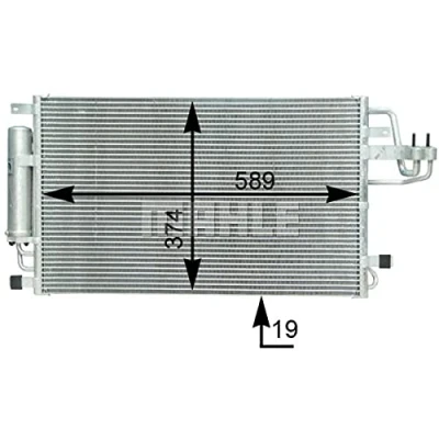 Abbildung von MAHLE ORIGINAL AC 399 000S Klimakondensator mit Trockner 588 HYUNDAI: ix35, Tucson, KIA: Sportage II