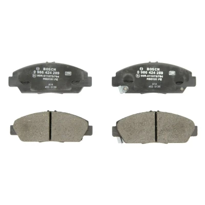 Abbildung von BOSCH 0 986 424 289 Bremsbelagsatz Low Metallic mit akustischer Verschleißwarnung Anti Quietsch Blech HONDA: PRELUDE V, ACCORD 5, 4