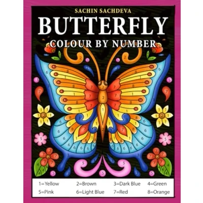 Abbildung von Butterfly Colour by Number: Coloring Book for Kids Ages 4 8
