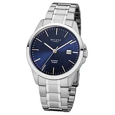 Abbildung von Regent Herren Analog Quarz Uhr mit Edelstahl Armband 11150643