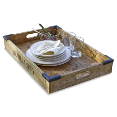 Abbildung von Mirabeau Tablett Villandry braun, Mangoholz (mangifera indica), Verzierung: Eisen