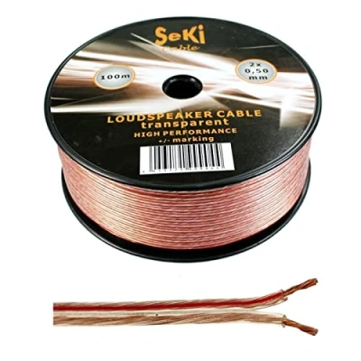 Abbildung von Lautsprecherkabel 2x0,50mm2 100m transparent CCA Audiokabel Boxenkabel