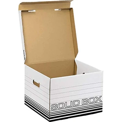 Abbildung von Esselte Leitz Archiv Container M, mit Klappdeckel, Wellpappe, weiß