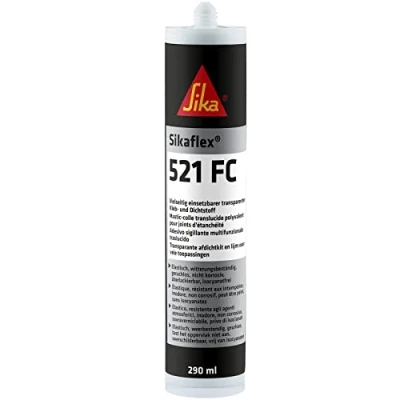 Abbildung von Sika Kleb und Dichtstoff Sikaflex 521 FC Transparent für innen außen UV stabil witterungsbeständig 290 ml