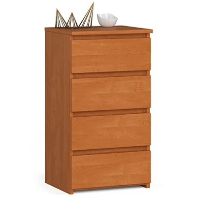 Abbildung von Home Collective Kommode mit 4 Schubladen Schlafzimmer Flur Wohnzimmer Organizer 40 cm breit 74 hoch Erle Highboard Sideboard Mehrzweckschrank Schrank schmal
