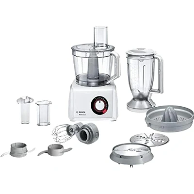 Abbildung von Bosch MultiTalent 8, 3,9 l, Durchscheinend, Weiß, Drehregler, 1,5 Leistung, 2 Disks