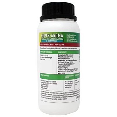 Abbildung von Kirsche Konzentrat 280 ml Super Aroma für die Lebensmittelindustrie und Enthusiasten Lebensmittelaroma Backaroma Aromatropfen Geschmackstropfen zum Kochen, Backen &amp; Mixen