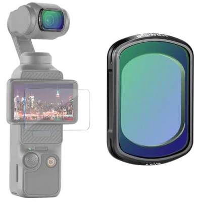 Abbildung von NEEWER LPR Filter Kompatibel mit DJI Osmo Pocket 3 Creator Combo Zubehör, mehrfach beschichtet optisches HD Glas magnetisch Night zur Reduzierung der Lichtverschmutzung Displayschutz, FL 63