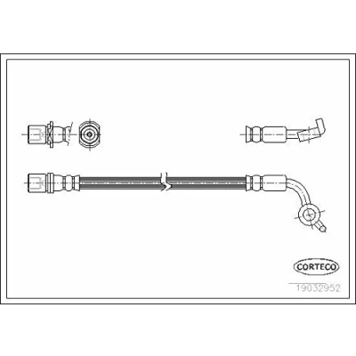 Abbildung von CORTECO 19032952 Bremsschläuche Vorderachse 256 TOYOTA: HIACE 4 Kasten