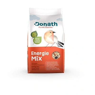 Abbildung von Donath Energie Mix reich an hochwertigem Insektenfett die ausgewogene Mischung wertvolles Ganzjahres Wildvogelfutter aus unserer Manufaktur in Süddeutschland 9 Kg Sack