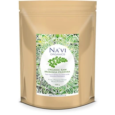 Abbildung von Premium Raw Bio Moringa Oleifera Blattpulver zertifiziert und höchste Qualität (250 Gramm)